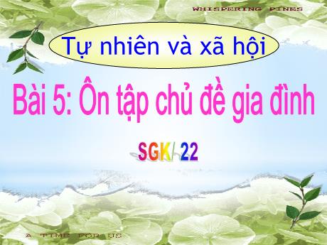 Bài giảng TNXH 1 - Bài 5: Ôn tập chủ đề gia đình (Nguyễn Thị Thanh Hiền)