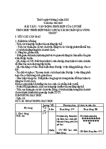Kế hoạch bài dạy Lớp 1 - Tuần 21 Năm học 2024-2025 (Nguyễn Thị Ánh Tuyết)